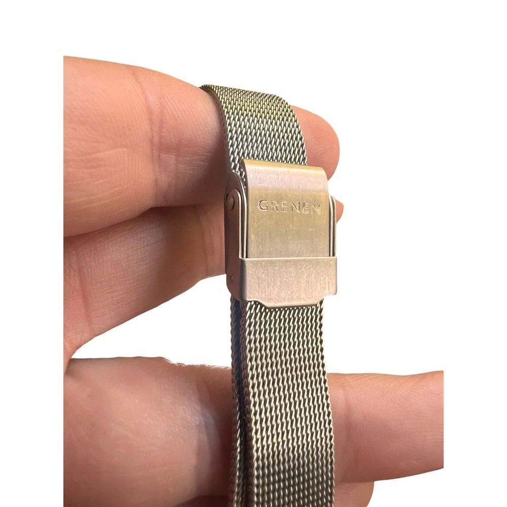 Grenen Denmark M34SSSW Womens Quartz Mesh Steel Watch Crystal Bezel New Battery
